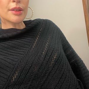 Charlie Paige NWT Navy Knit Poncho One Size